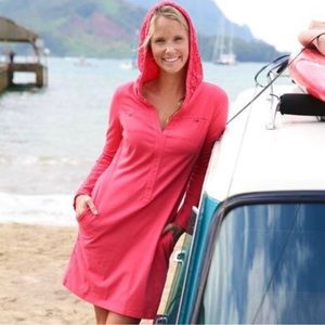 ATHLETA Carried Away Hooded Crochet Dress